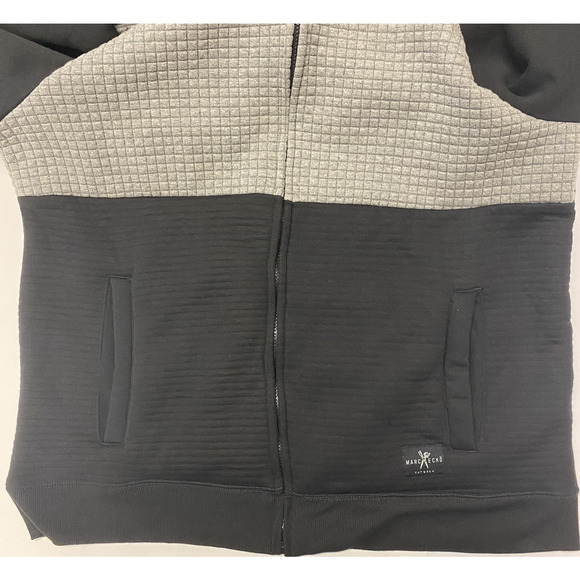 Marc Ecko Cut & Sew Jacket Mens 2XL Black Gray Quilted Full Zip - Picture 5 of 14